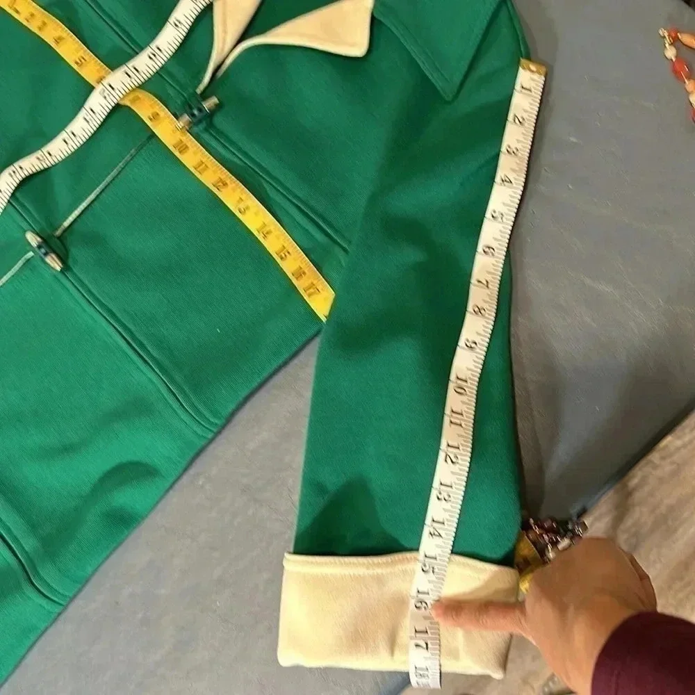 Vintage Butte Knot Toggle Jacket Green White Medium - Picture 14 of 14